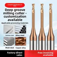 Alat CNC Baja Diameter Kecil untuk Alur Dalam, End Mill Baja Tungsten 56 Derajat Tahan Aus, Karbida
