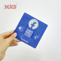 Autocollants NFC Google Avis en Acrylique Code QR Puce NFC Menu Enseigne Sans Contact Plaque d'Avis Google Réseaux Sociaux