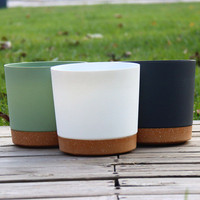 Pots de plantes ronds modernes en plastique avec plateau pour la maison, le jardin, le balcon et la pépinière