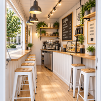 Café de luxe en conteneur Etodevice avec comptoir de boissons, restaurant en conteneur maritime, équipement de cuisine haut de gamme, restaurant mobile