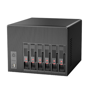 Serveur NAS Mini PC 6 baies N100 avec stockage HDD 4 To, carte réseau 2.5G, RAM DDR4 4G/8G/16G, SSD 64 Go/128 Go pour Cloud Privé Domestique - Product Image 1