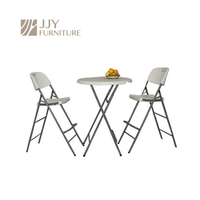 Table de bar pliante ronde blanche chic JJY-ZDZ-B003 110 cm pour soirées en plein air et usage commercial
