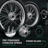 Kit de conversion de roues Supermoto argentées de 17 pouces pour Sur-Ron Light Bee X LBX, moyeu CNC, équilibrage dynamique, pneus de performance pour la route