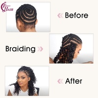 Extensions de cheveux humains bouclés à la burmese avec pointe effilée FH et extrémités spirales pour tresses au crochet