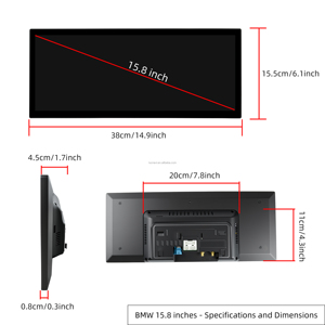 15.8 inç 8 Çekirdekli İkinci Önyükleme Süper İnce Alüminyum Alaşımlı Gümüş Kenarlı CarPlay <span class=keywords><strong>DSP</strong></span> IPS Gösterge Paneli GPS Navigasyon Android Mirror Link - Product Image 2