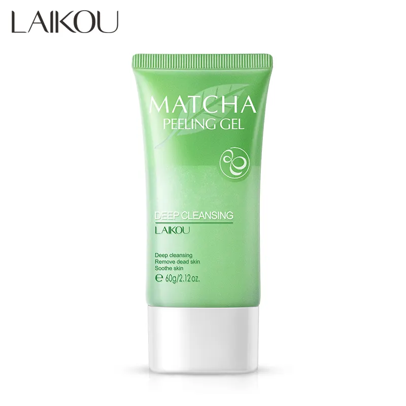 OEM/ODM LAIKOU 60g MATCHA 딥 클리닝 페이스 스킨 녹차 필링 각질 제거제 젤 도슈 각질 제거제