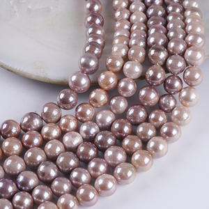Perles d'eau douce naturelles violettes de 12 à 17 mm, perles semi-finies brillantes et huilées, perles en vrac pour collier, vente en gros - Product Image 2