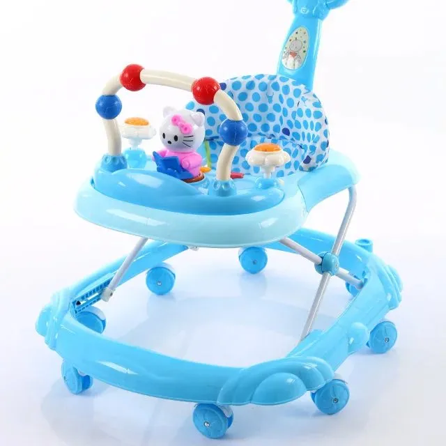 Wholesale Round Foldable Adjustable height Steel Frame Cotton seat baby walker