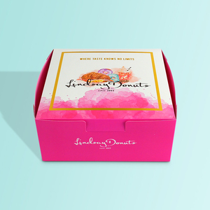 Premium Disposable Sandwich <strong>Cake</strong> Pink <strong>Paper</strong> Package Boxes <strong>Custom</strong> Donuts Cupcake <strong>Box</strong> Packaging with <strong>Printed</strong> Logo - Product Image 3