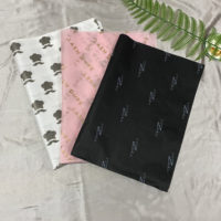 Nouveau style papier noir luxe marque feuille d'or imprimé vêtements personnalisé papier d'emballage en tissu biodégradable