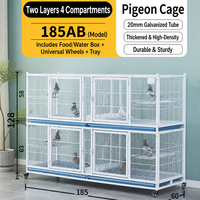 Cage à oiseaux robuste en fil métallique blanc, grande cage à oiseaux avec plateau amovible bleu, support à roulettes, cages d'élevage pour oiseaux