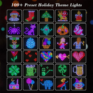 Luces de ventana de cortina inteligente RGB 400 LED patrón y texto luces de cadena programables lámpara de guirnalda de hadas para decoración de Navidad - Product Image 2