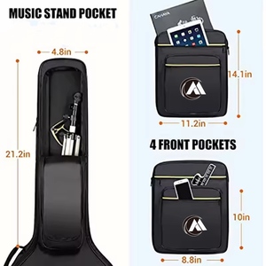 Kit borsa per strumenti musicali con <span class=keywords><strong>fodera</strong></span> in PVC impermeabile leggero per chitarra e basso con funzione USB alla moda - Product Image 3