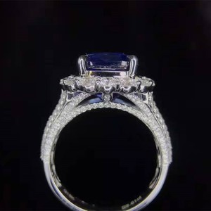 सऊदी अरब लक्जरी शादी के साथ रत्न गहने हीरा <span class=keywords><strong>18k</strong></span> सोने 9.61ct प्राकृतिक unheated रॉयल ब्लू नीलम की अंगूठी - Product Image 5