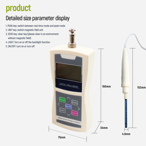 Kỹ Thuật Số Tesla <span class=keywords><strong>Meter</strong></span> gaussmeter 200mt/2000mt tiêu chuẩn Radial Hall thăm dò độ chính xác cao bề mặt nhạy cảm từ trường Tester - Product Image 3