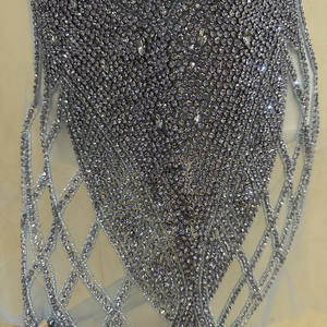 新しいファッションウェディング手作りラインストーンボディス襟ネックレスパッチアップリケ縫い付けパーティーDIY - Product Image 5