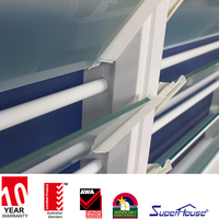 Stores à lamelles personnalisés, persiennes en aluminium, cadre en aluminium, verre, lamelles fixes, fenêtres à lamelles pour maison