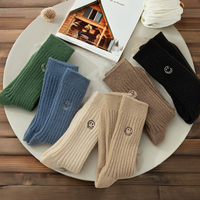 Chaussettes montantes pour femmes en laine d'alpaga/nylon de haute qualité, tricotées douces, pour l'hiver, avec logo personnalisé, anti-bactériennes, à revers jetable