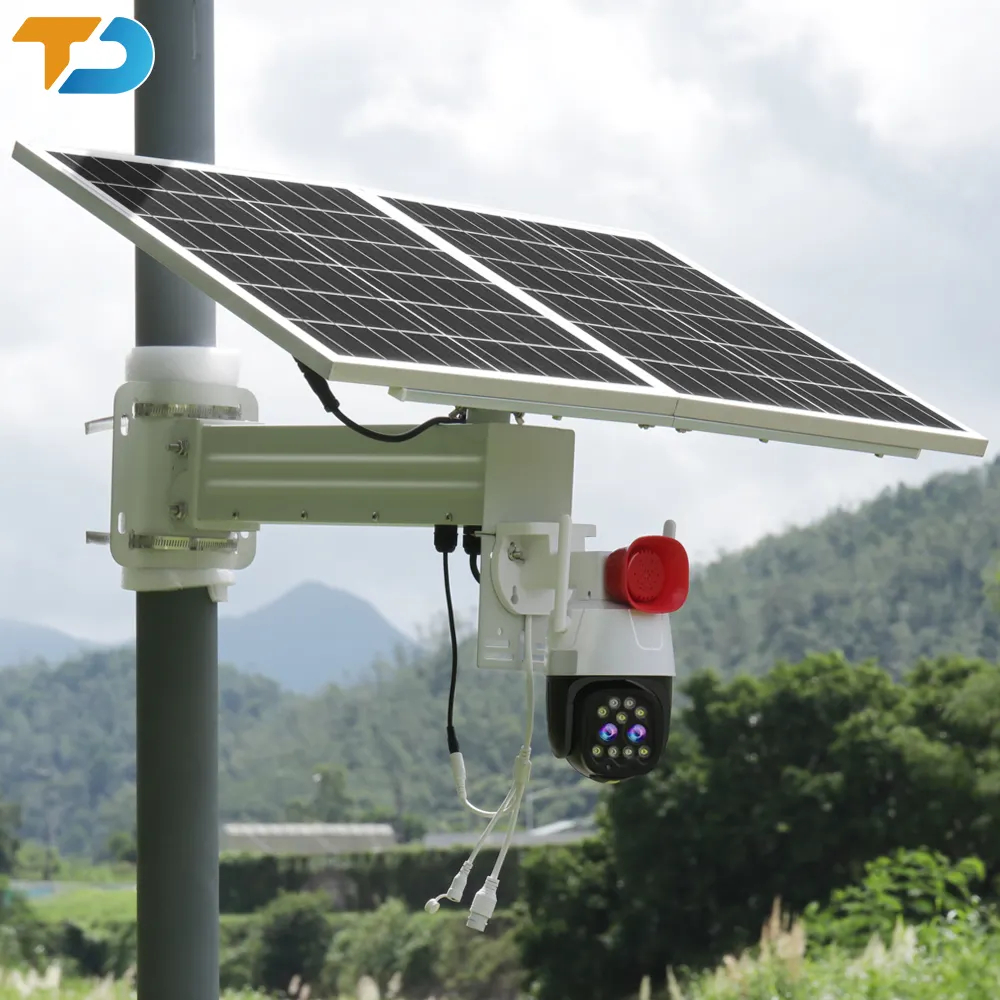 TecDeft 60w Dual Lens Monitoring Solar betriebene Überwachungs kamera Energie systeme 4k Fhd Klare Nachtsicht-Jagd kamera 4g Solar