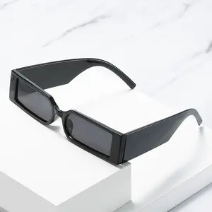 Erkekler kadınlar için toptan özelleştirilmiş logo küçük dikdörtgen düz üst çerçevesiz kare güneş gözlüğü moda güneş gözlükleri