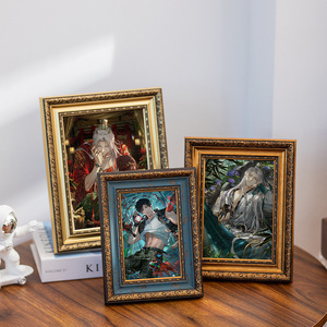 6inch 8inch A4 Resin European Classical Style Light Luxury Handmade Hanging Rectangular <strong>Frame</strong> Model 3519 Relief Empty Ornament - Product Image 1