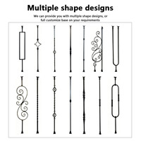 Balustre en fer forgé rond, design moderne, doré et noir, avec accessoires pour rampe d'escalier intérieure en métal
