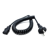 Cordon d'alimentation CEE Eu 250V 2 broches câble spiralé à ressort en TPU avec longueur de 25m et prise d'extrémité IEC C17 pour appareils ménagers