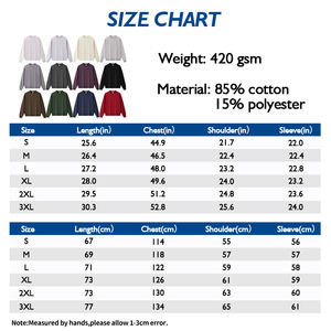 Felpe da Uomo in Cotone e Poliestere 420GSM, Stile Vintage Tinta Unita, Tessuto French Terry, Pullover con Spalle Scese e Collo Tondo <span class=keywords><strong>Senza</strong></span> <span class=keywords><strong>Cappuccio</strong></span> - Product Image 4