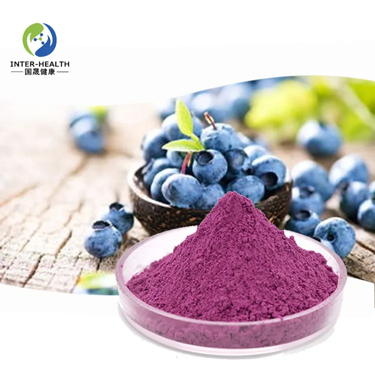 Nước tự nhiên hòa tan Blueberry chiết xuất bột 25% anthocyanidin Blueberry bột