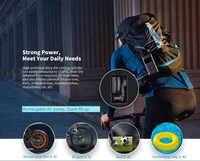 Pompe à air sans fil à vitesse rapide 150 Psi Gonfleur de pneus intelligent avec manomètre Lumière LED d'urgence Compresseur d'air électrique portable