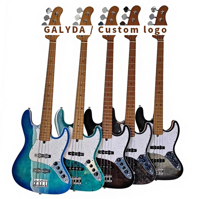 Best Seller Wooden 4 String Chinese Discounted Electric Bass Guitar High-end glossy veneer panels