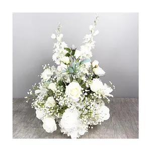 Customized new style white ceremony aisle flower decorations wedding aisle flower arrangement