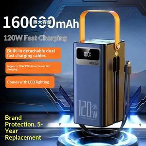 Chargeur Super Rapide 120W 200000mA 160000mA Grande Capacité Diffusion en Direct en Plein Air Énergie Solaire Alimentation Mobile Affichage LED PVC - Product Image 3