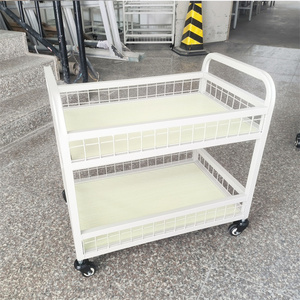 Cán lưu trữ giỏ hàng xe cút kít Hàng rào xe vải Giá kim loại kệ xe vải vải hai tầng hội thảo xe đẩy - Product Image 3