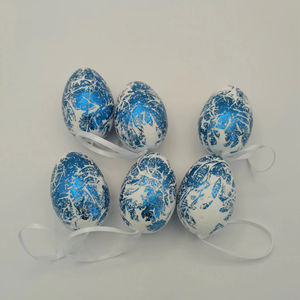 Paasei, 6cm metaalachtige hangende paasei, 6 stuks in PET-doos - Product Image 1