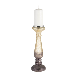 Portacandele in Vetro Sfumato Effetto Craquelé, Moderno Candelabro a Colonna, Centrotavola, Decorazione per la Casa - Product Image 2