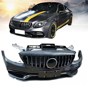 Kit carrosserie avant complet d'occasion de haute qualité avec phares LED pour <span class=keywords><strong>Mercedes</strong></span>-Benz Classe C <span class=keywords><strong>AMG</strong></span> W205, ensemble de pare-chocs avant à visser, garantie 1 an - Product Image 1