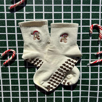 Chaussettes de Pilates et de Yoga Antidérapantes Designer Grip, Personnalisées pour Noël, Conception OEM, Chaussettes de Barre Crew Pilates Respirantes avec Grip