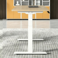 Bureau assis-debout électrique à moteur unique pour télétravail, réglable en hauteur, ergonomique, avec fonction anti-collision