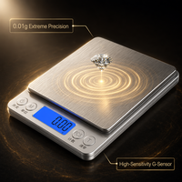Báscula Digital de Cocina de 3 kg, Alta Precisión, Electrónica, para Alimentos, con Pantalla LCD de Acero Inoxidable, para Hornear, Cocinar y Uso Doméstico