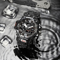 SMAEL 8072 2022 Jam Tangan Pintar Unisex Sport Kronograf Analog Digital Ganda Stopwatch Alarm Jarum Bercahaya Tahan Air 50m