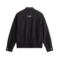Chaqueta Bomber Tejida Transpirable de Otoño para Hombre, Cuello Alto, Puños Acanalados, Color Sólido, Casual, Tallas Grandes y Extra Grandes 6XL 7XL