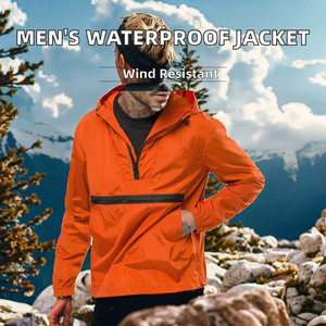 Chaqueta Bomber Impermeable y Cortavientos para Hombre, con Capucha y Cremallera, Tejido Softshell Transpirable, Cuello Alto y Logotipo Frontal, Ideal para Otoño - Product Image 2