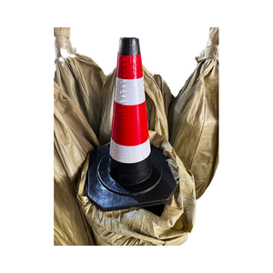 50 cm <span class=keywords><strong>PE</strong></span> phản quang giao thông nón chống va chạm chống áp lực bảo vệ cao su phản chiếu đường an toàn cơ sở cảnh báo giao thông - Product Image 5
