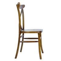 Chaise de salle à manger en rotin à dossier croisé en bois massif, empilable et faite à la main, pour mariages, maison, bureau et utilisation en extérieur - Construction en bois massif