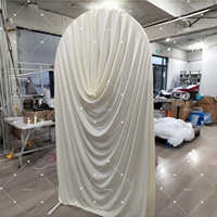Housse d'arche personnalisée en soie de lait Muwei, tissu de fond d'arche drapé pour la décoration de mariage