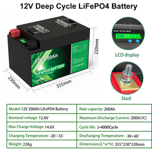 Suitable 6000 <b>Deep</b> <b>Cycle</b> 4S1P Pack <b>Battery</b> <b>12V</b> 200Ah Solar <b>Battery</b> for Solar Energy Storage Systems - Product Image 2