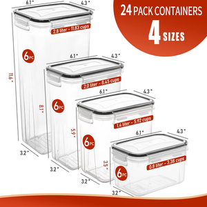 Food-Grade Plastic <b>Storage</b> <b>Jars</b> - Various Size Sets Airtight Stackable Dry Goods Pasta Grains Dried & Snacks <b>for</b> <b>Kitchen</b> <b>Storage</b> - Product Image 2