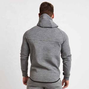 Survêtement en coton 100% en gros, conception de logo personnalisée, manches longues, fermeture éclair, coupe ajustée, respirant, antibactérien - Product Image 3