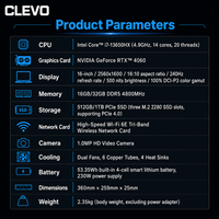 Original CLEVO Barebone 2026 17.3 Inch 144HZ Intel Core I7 12650H RTX 4050 6GB Gen DDR5 RAM Wifi 6 BT 5.1 Gaming Laptop